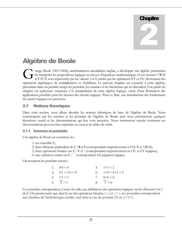 Support de cours sur l'algèbre de Boole