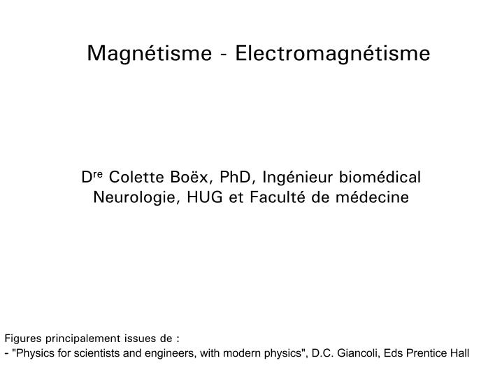 Cours pdf Magnétisme et Électromagnétisme